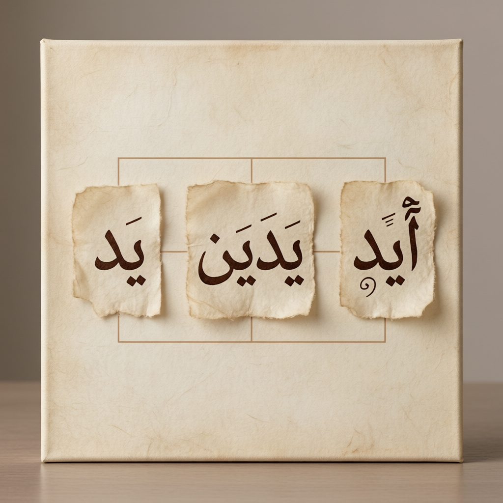 When critics see 'yad' (singular) in one verse and 'yadaan' (dual) in another and 'aydin' (plural) i